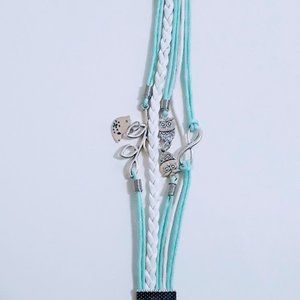 🛒3 for $15 Sale!! Turquoise & White Braided Leather Wrap Bracelet